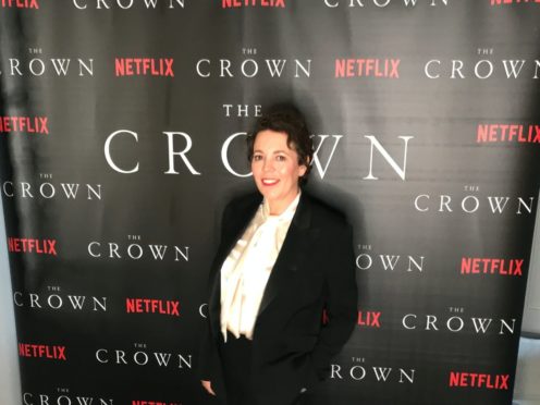 Olivia Colman taking part in a virtual launch of The Crown Season Four Premiere from her home (Netflix/PA)