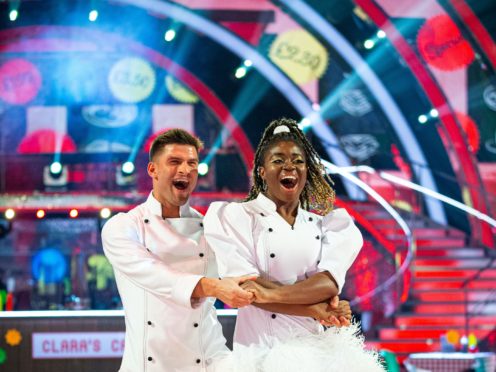 Clara Amfo and Aljaz Skorjanec (BBC/PA)