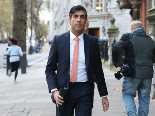 Chancellor Rishi Sunak leaves Millbank broadcasting studios in Westminster (PA)