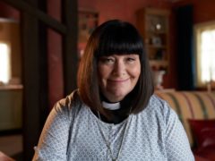 WARNING: Embargoed for publication until 00:00:01 on 28/11/2020 – Programme Name: The Vicar Of Dibley in Lockdown – TX: 07/12/2020 – Episode: The Vicar Of Dibley in Lockdown (No. n/a) – Picture Shows: The Reverend Geraldine Granger (DAWN FRENCH) – (C) Tiger Aspect Productions Ltd – Photographer: Des Willie