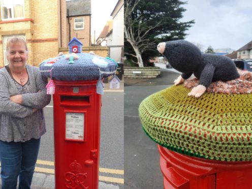 Rachel Williamson, a retired police officer, has been making post box toppers in Rhyl, Wales, during the coronavirus pandemic (Ruth Williamson)