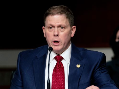 Former U.S. Capitol Police Chief Steven Sund testifies before a Senate Homeland Security and Governmental Affairs & Senate Rules and Administration joint hearing on Capitol Hill, Washington, Tuesday, Feb. 23, 2021, to examine the January 6th attack on the Capitol. (AP Photo/Andrew Harnik, Pool)