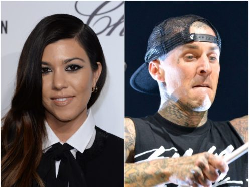 Kourtney Kardashian has made her relationship with Blink-182 drummer Travis Barker Instagram official (PA)