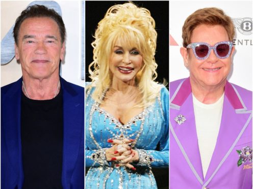 Arnold Schwarzenegger, Dolly Parton and Sir Elton John have all had the Covid-19 vaccine (PA)
