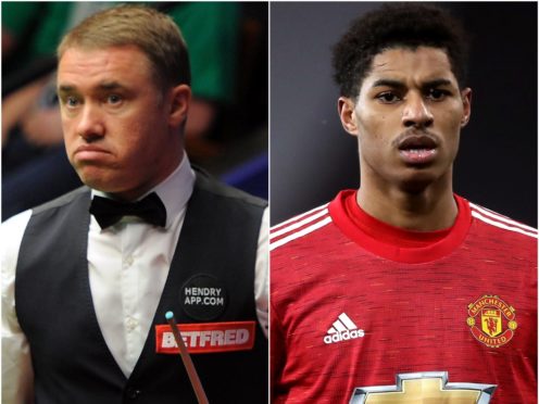 Stephen Hendry and Marcus Rashford (Andrew Matthews/Martin Rickett/PA)