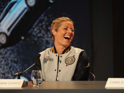 Top Gear presenter Sabine Schmitz answers media questions during the launch of the car show at Dunsfold Aerodrome in Surrey, which returns to BBC Two on May 29 at 8pm.