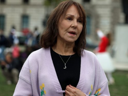 Arlene Phillips takes part in a protest calling for more funding for the performing arts (Luciana Guerra/PA)