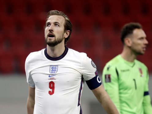 Harry Kane’s first international goal in 16 months helped England on their way to a comfortable 2-0 victory in Albania (Florian Abazaj/PA)