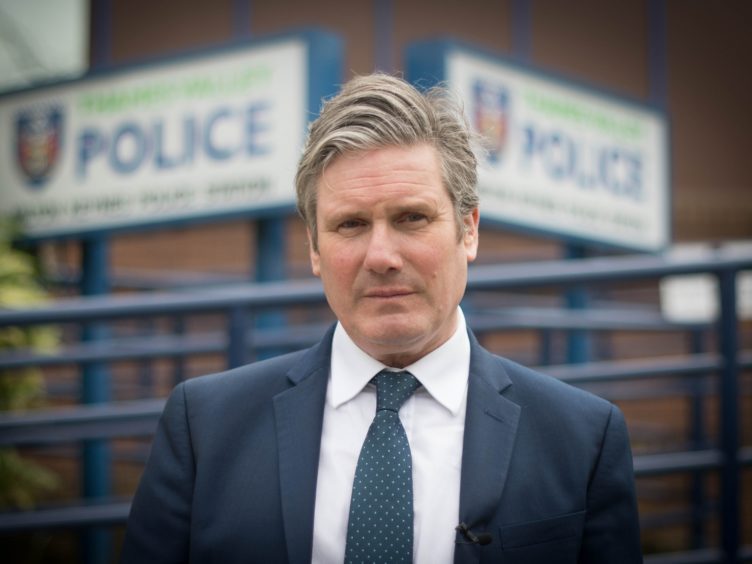 Labour leader Sir Keir Starmer visiting Milton Keynes Police Station (Stefan Rousseau/PA)