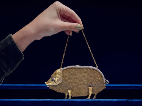 The unusual gem-set gold mesh purse by Lacloche Freres (Sotheby’s/PA)