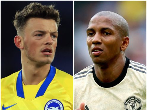 Ben White and Ashley Young (Mike Egerton/Nigel French/PA)
