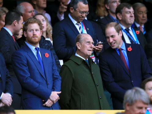 William and Harry will not walk shoulder to shoulder behind their grandfather’s coffin (Gareth Fuller/PA)