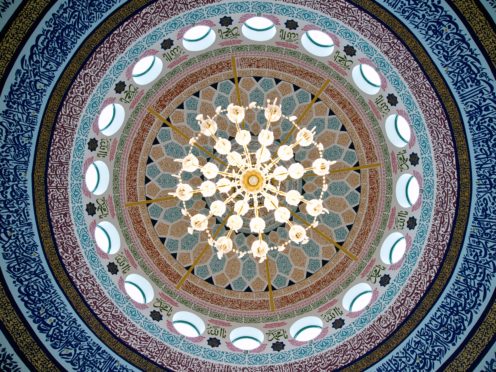 The interior of the dome of the Makkah Masjid Mosque in Leeds (Oli Scarff/PA)