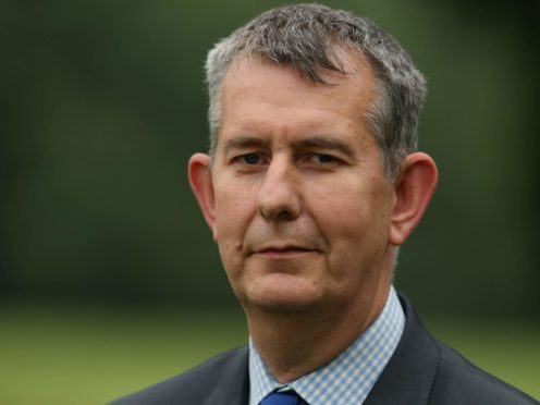 The DUP’s Edwin Poots speaks to the media outside Stormont Castle (Niall Carson/PA)