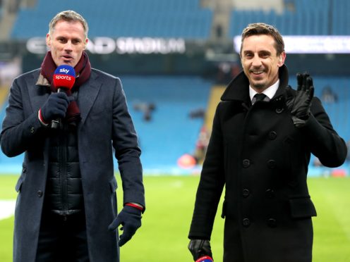 Gary Neville, right, and Jamie Carragher were happy to wave goodbye to the Super League (Richard Sellers/PA)