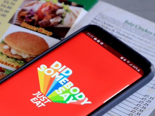 Takeaway delivery giant Just Eat said order numbers soared by 79% over the past three months (Gareth Fuller/PA)