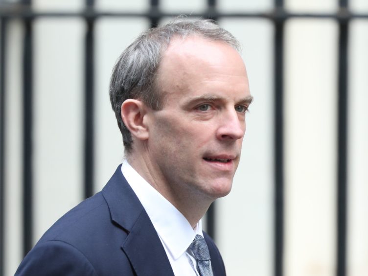 Foreign Secretary Dominic Raab (Yui Mok/PA)