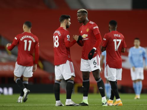 Paul Pogba, right, and Bruno Fernandes, left, have helped Man Utd to the Europa League semi-finals (Phil Noble/PA)