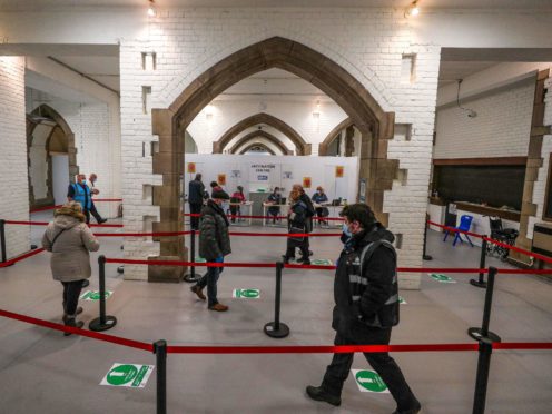 The crypt of Blackburn Cathedral, which is doubling as a Covid-19 vaccination centre (Peter Byrne/PA)