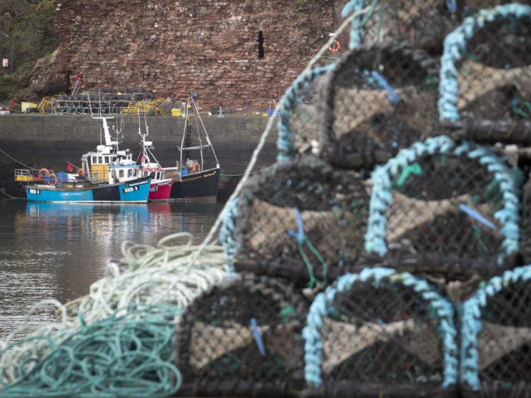 Fishing boats moored in Dunbar Harbour, East Lothian (Jane Barlow/PA)