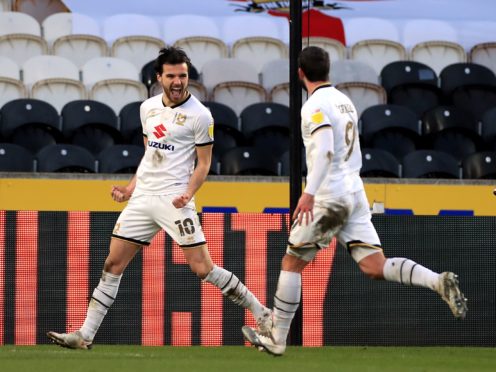 Scott Fraser (left) and Will Grigg were on target (Mike Egerton/PA)