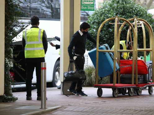 Passengers on flights into the UK from India must now enter hotel quarantine as the country is officially added to the UK’s coronavirus travel red list (Jonathan Brady/PA)