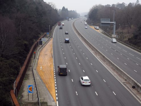 The M3 smart motorway near Camberley in Surrey (Steve Parsons/PA)