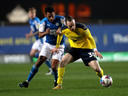 Brandon Barker, right, will not be available for Oxford (Andrew Matthews/PA)