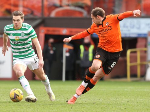Peter Pawlett (right) has signed a new deal with Dundee United (Jeff Holmes/PA)