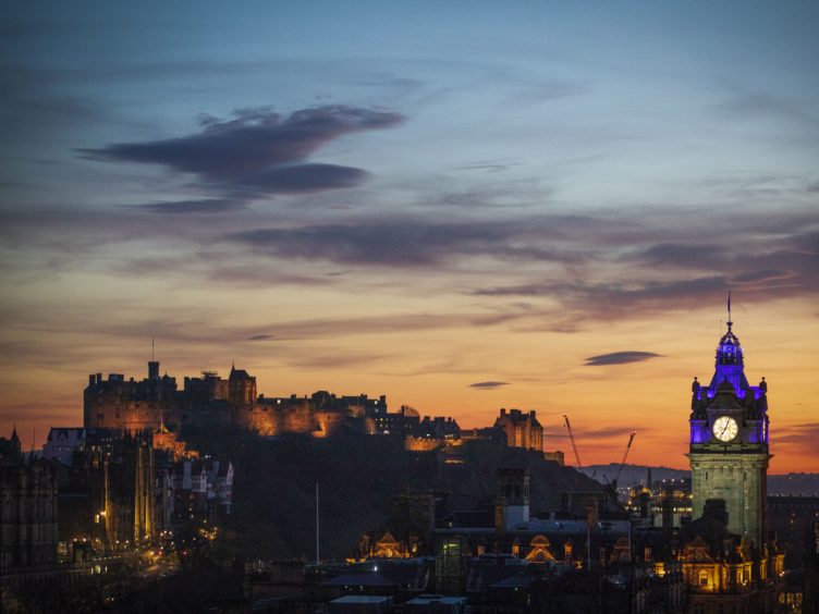 Edinburgh Castle recorded a drop of 87.2% in visitors, figures showed (Jane Barlow/PA)