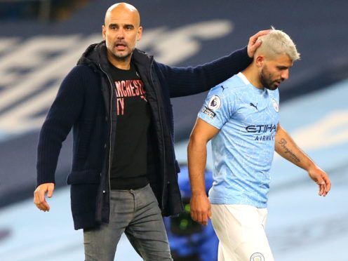 Pep Guardiola (left) would not mind if Sergio Aguero (right) joined a Premier League rival (Alex Livesey/PA)