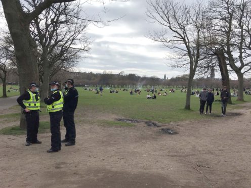 Police in the Meadows the day before the incident (Simone Claridge/PA)