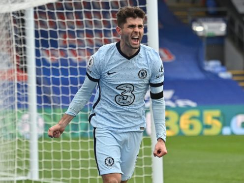 Christian Pulisic struck a brace in Chelsea’s 4-1 win at Crystal Palace (Justin Tallis/PA)