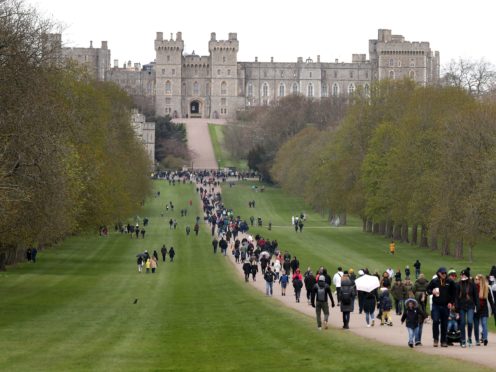 People on the Long Walk outside Windsor Castle, Berkshire (Gareth Fuller/PA)
