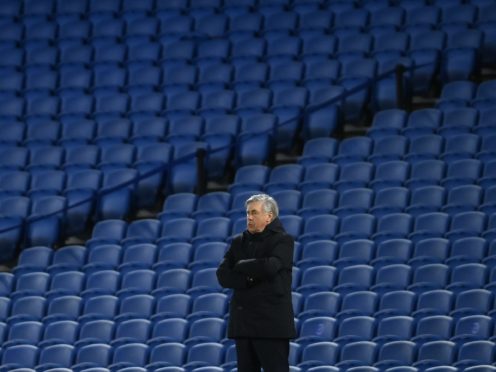 Everton manager Carlo Ancelotti believes football is “another sport” without fans (Mike Hewitt/PA)