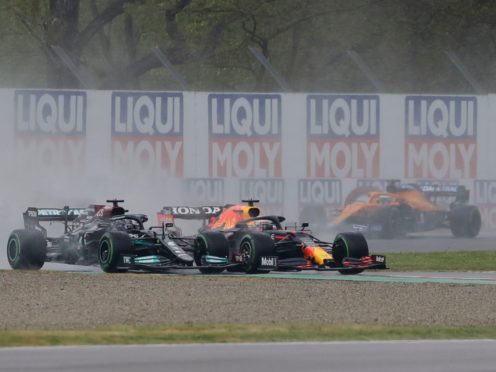 Max Verstappen edged out Lewis Hamilton to take the win (Luca Bruno/AP)
