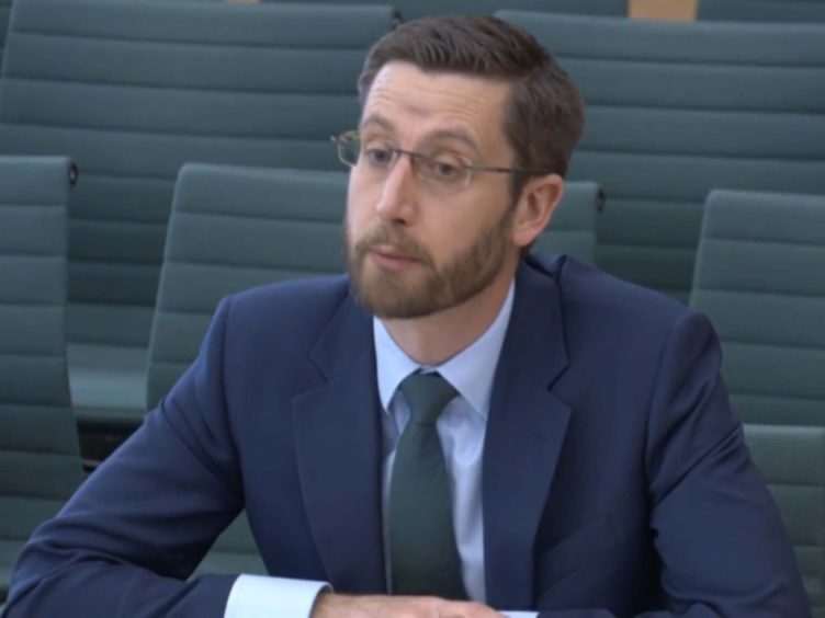 Simon Case, the Cabinet Secretary and the UK’s most senior civil servant, giving evidence on the work of the Cabinet Office to the Commons Public Administration and Constitutional Affairs Committee (House of Commons/PA)