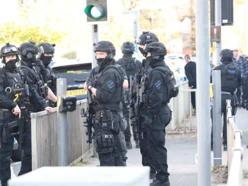 Armed police at Crawley College, West Sussex (Yui Mok/PA)