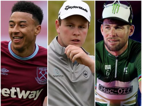 Jesse Lingard, Robert MacIntyre and Mark Cavendish (John Walton/Jane Barlow/Bradley Collyer/PA)