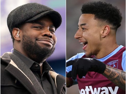 Micah Richards, left, and Jesse Lingard were enjoying themselves (John Walton/Laurence Griffiths/PA)