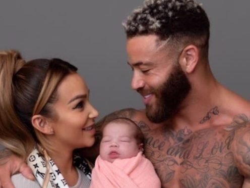 Ashley Cain with his girlfriend Safiyya and daughter Azaylia Diamond (Anthony Nolan/PA)