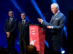 The Prince of Wales with hosts Ant and Dec at the Prince’s Trust Awards at the London Palladium (Geoff Pugh/The Daily Telegraph/PA)