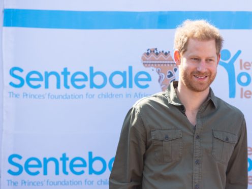 The Duke of Sussex during a visit to the Kasane Health Post, run by the Sentebale charity, in Kasane, Botswana (PA)