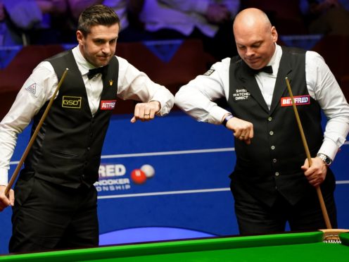 Mark Selby (left) and Stuart Bingham are set for a late-night return (Zac Goodwin/PA)