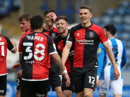 Jordan Shipley celebrates scoring Coventry’s goal (Nigel French/PA)