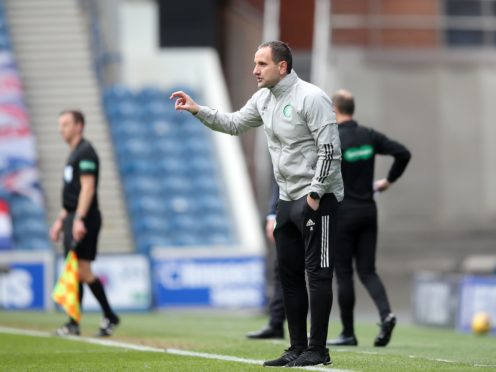 Celtic interim manager John Kennedy blamed referee Nick Welsh for sending off Callum McGregor after the 4-1 Old Firm defeat against Rangers (Jane Barlow/PA Images).