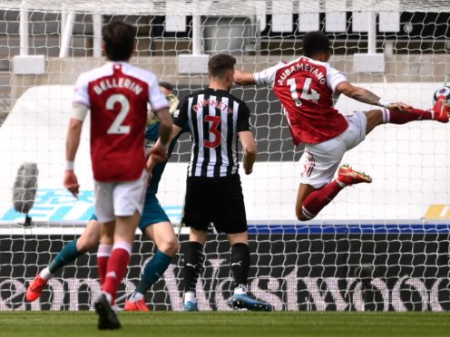 Arsenal’s Pierre-Emerick Aubameyang (right) scored their second (Stu Forster/PA)