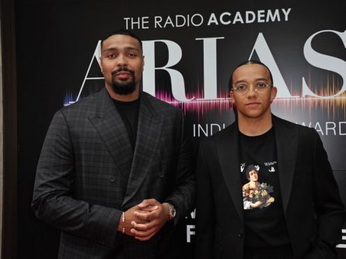 Jordan Banjo and Perri Kiely arriving for the Audio and Radio Industry Awards (Aaron Chown/PA)