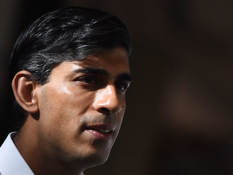 Chancellor Rishi Sunak spoke out against the prospect of a second independence referendum ahead of Thursday’s Holyrood election (Andy Buchanan/PA)
