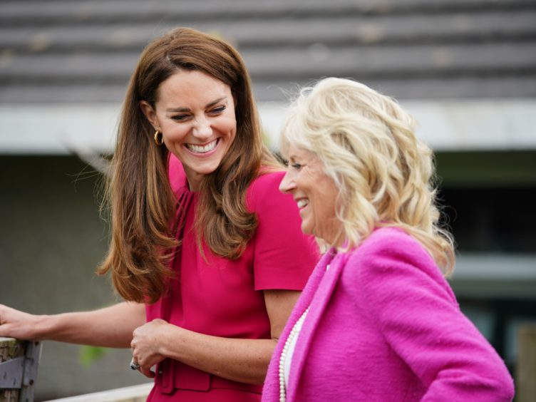 The Duchess of Cambridge and US First Lady Jill Biden during a visit to Connor Downs Academy in Hayle (PA)